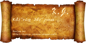 Kőnig Józsua névjegykártya